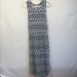 Banana Republic Navy and Cream Geometric Maxi Dress